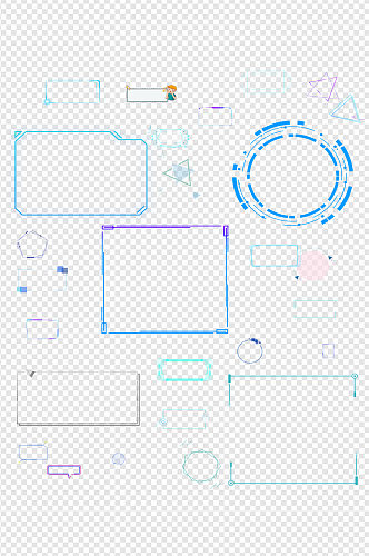 高科技线框图集合免扣元素