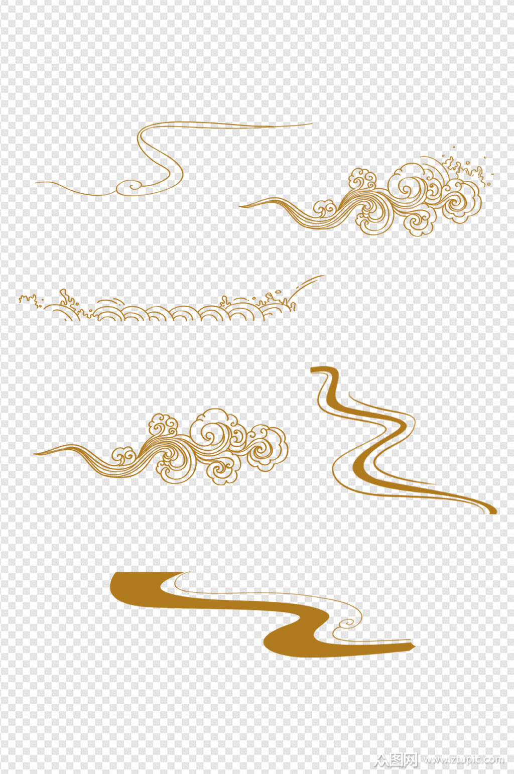 祥云中国风路刘云云古风装饰流线免扣元素