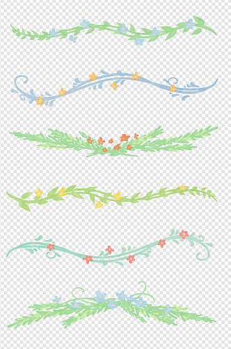 小清新花朵藤蔓装饰图案分割线