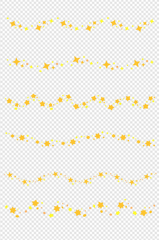 卡通星星发光发亮线条曲线分割线免扣元素