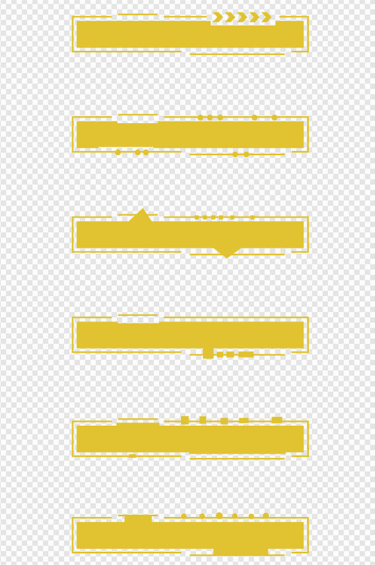 黄色标题栏线条不规则免扣元素
