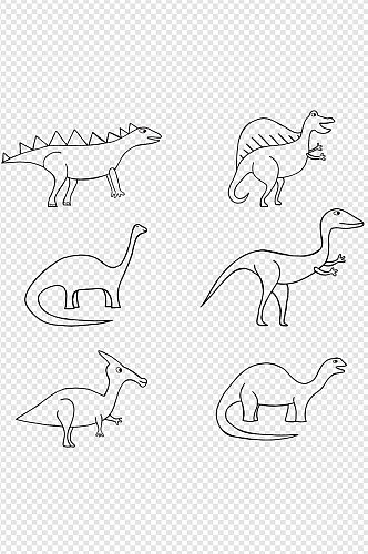 恐龙卡通手绘插画免扣元素