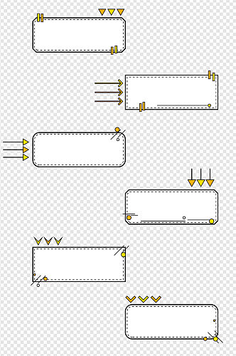 手绘趣味卡通箭头指示边框提示框免扣元素