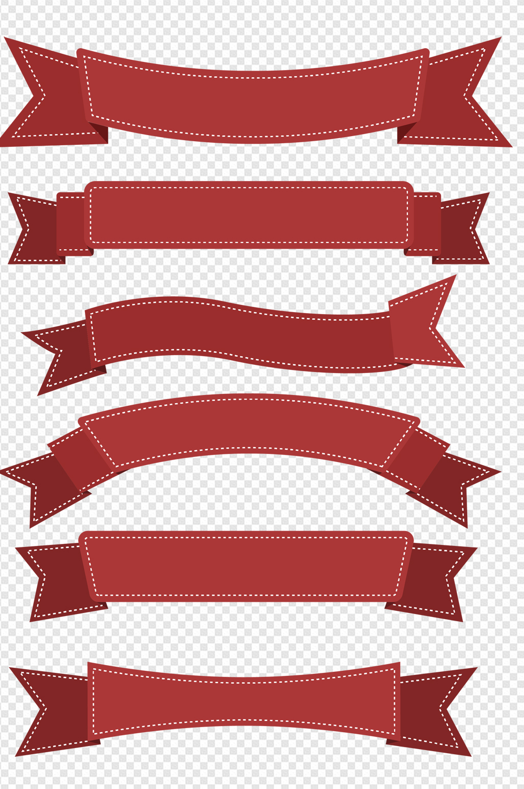 红色促销丝带边框标题框标签免扣元素素材