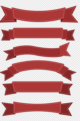 红色促销丝带边框标题框标签免扣元素
