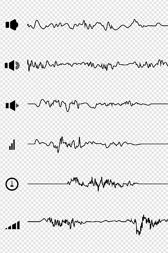 创意音量播放声波音频波纹装饰线条免扣元素
