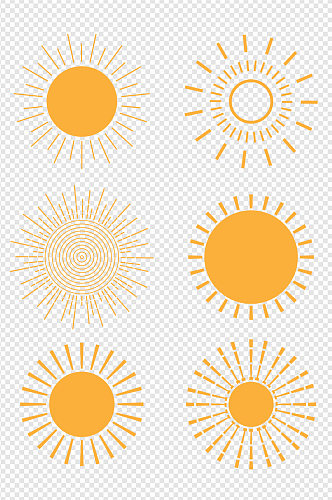 夏季简约太阳放射标志免扣元素