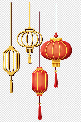 中式中国风古风装饰红色灯笼喜庆免扣元素