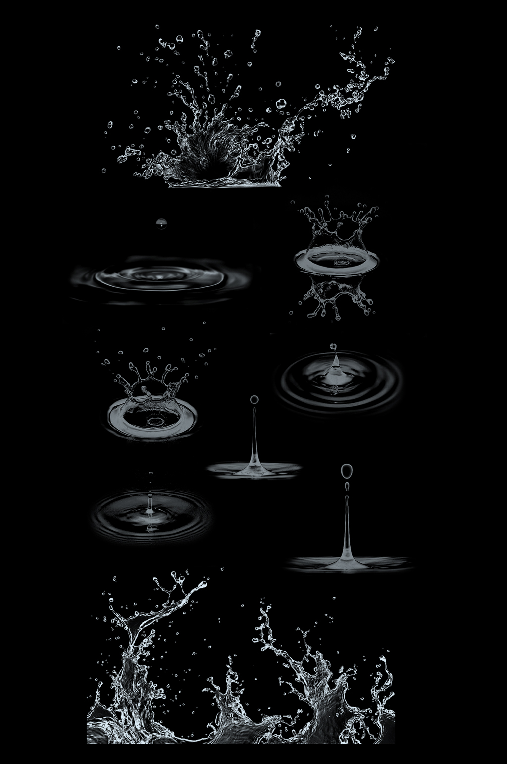 清凉浪花水花素材水滴水波纹笔刷免扣元素模板下载 编号 众图网