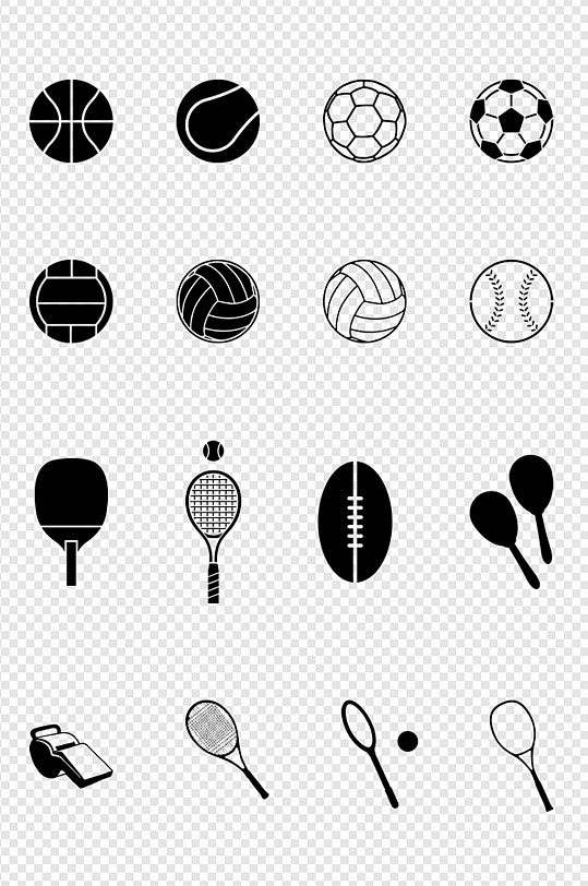 运动运动球类小图标健身免扣元素