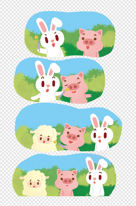 卡通兔动物图片-卡通兔动物素材下载-众图网