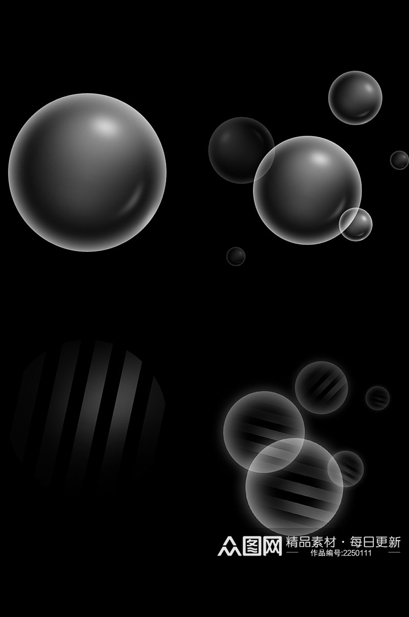 透明泡泡海洋气泡球形海报详情氛围免扣元素素材