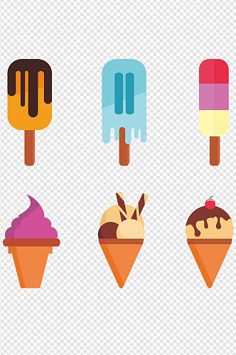 冰淇淋雪糕甜筒简约图形免扣元素