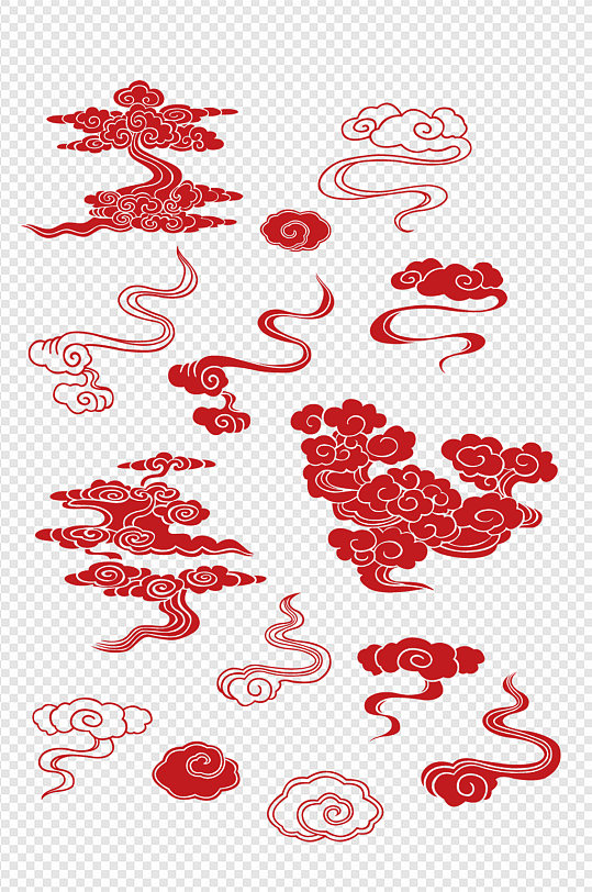 简约中国风祥云装饰免扣元素