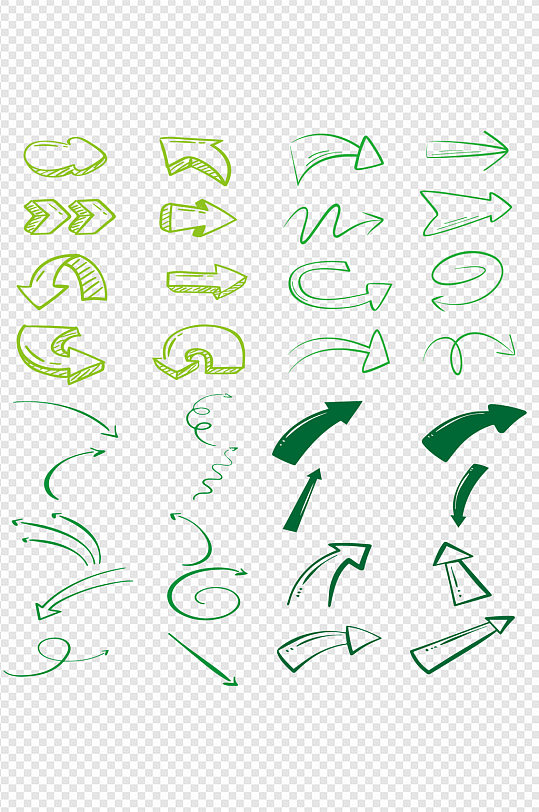 卡通手绘可爱箭头系列装饰元素背景免扣元素