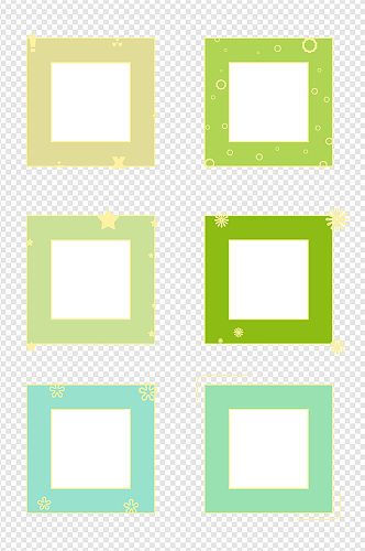 绿色清新方形镂空文本框免扣元素
