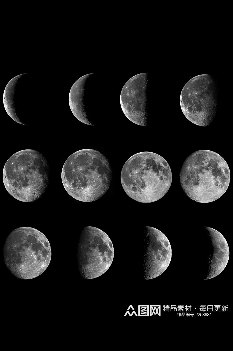 晚上月亮月球免扣元素素材
