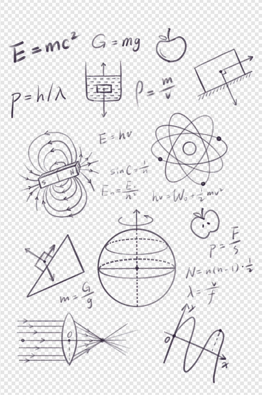 物理图案简笔画图片