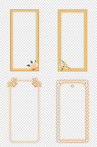 相框矩形边框几何文本框纹理边框免扣元素