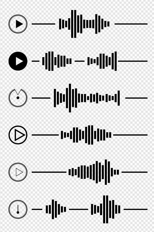 音量音频音波音乐开关创意案分割线免扣元素