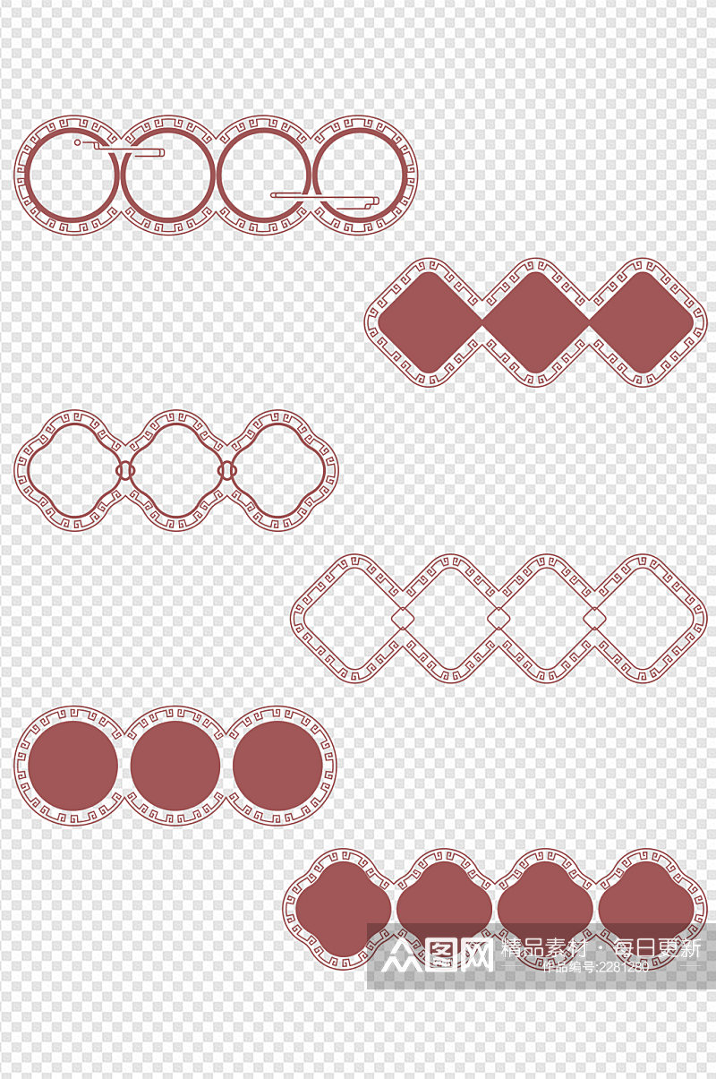 中式中国风古典装饰边框标题框免扣元素素材