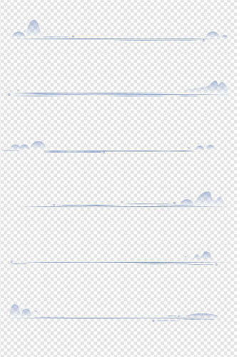 中式中国风水墨山水页眉页脚分割线免扣元素
