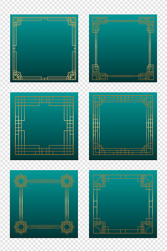 高贵金色标装饰框装饰边框免扣元素