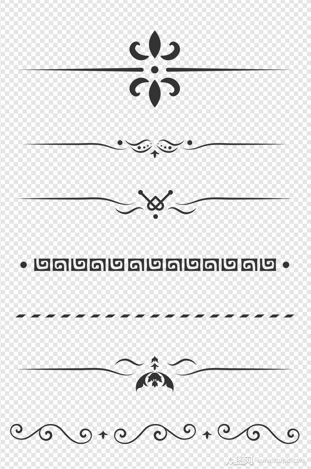 中国风古典边框中式花边装饰分割线免扣元素