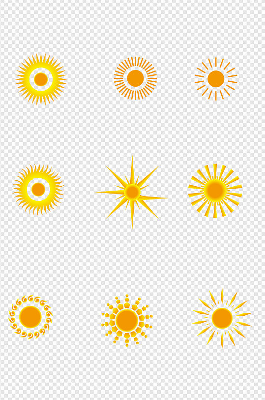简约太阳光束图形免扣元素