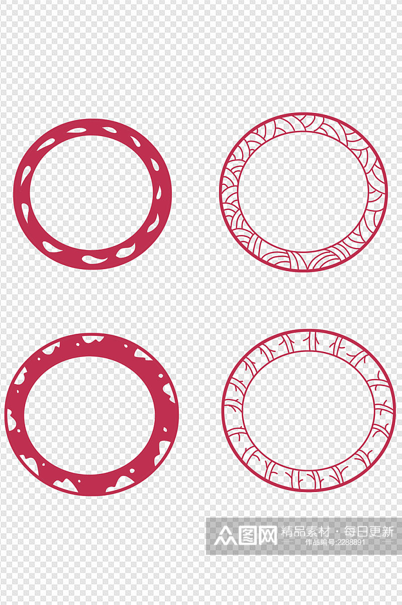 红色经典潮流边框免扣元素素材