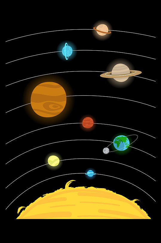 九大行星星球宇宙太空免扣元素