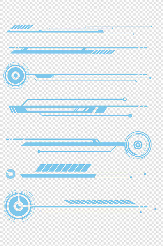 科技蓝色装饰素材分割线免扣元素