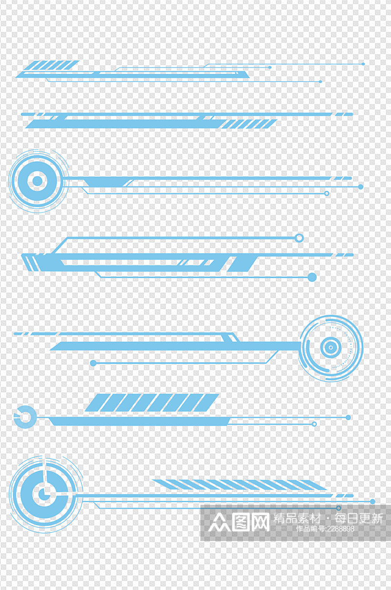 科技蓝色装饰素材分割线免扣元素素材