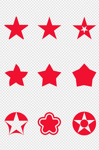 图标星星红星形状装饰元素免扣元素