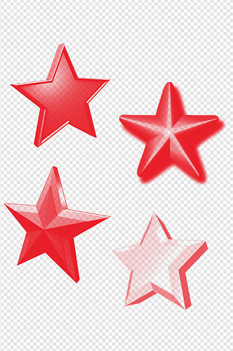 五角星图标星星红星形状装饰免扣元素