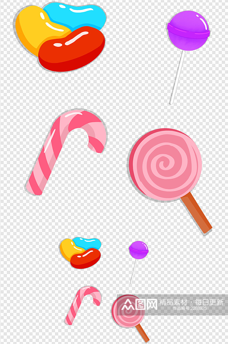 儿童甜美糖果组合免扣元素素材