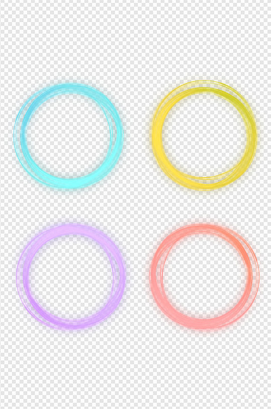 圆环彩色科技装饰光线效果免扣元素