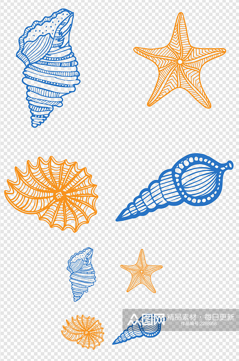 海螺贝壳装饰元素免扣元素素材
