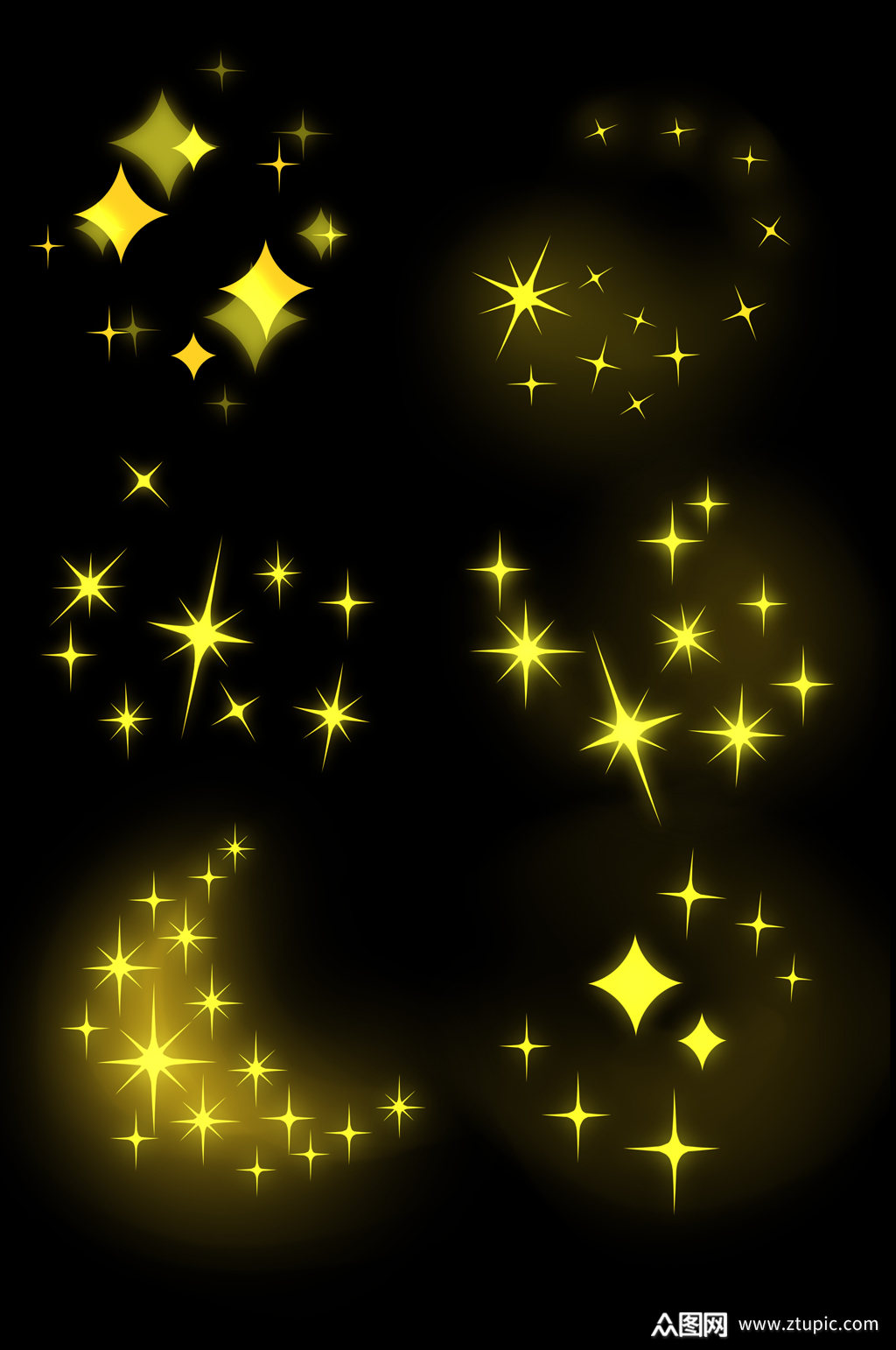 发光小星星星空装饰免扣元素素材