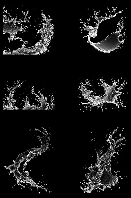 水花液体飞溅透明素材免扣元素