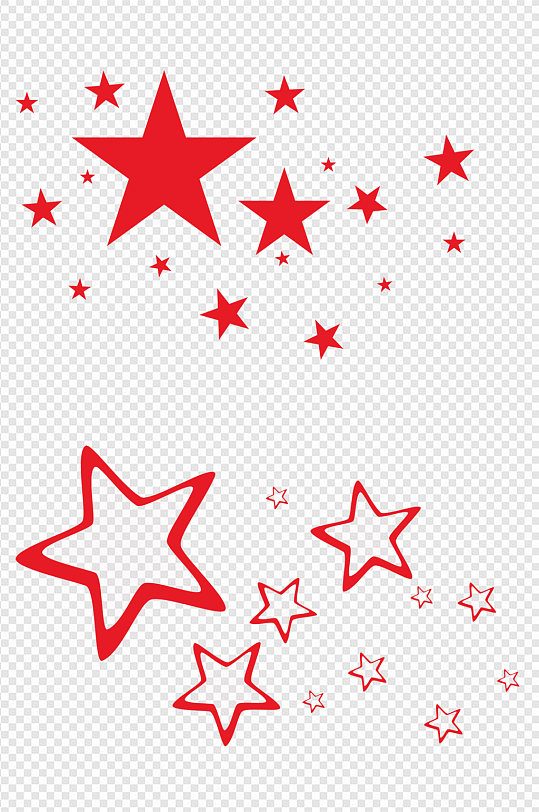 八一国庆五角星图标星星红星形状免扣元素