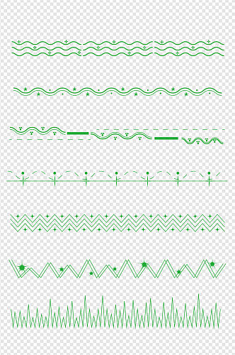 曲线波浪分割线装饰线边框线条免扣元素
