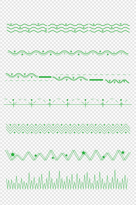 曲线波浪分割线装饰线边框线条免扣元素