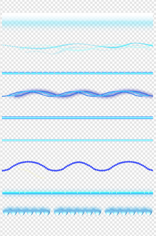 科技蓝色光效效果透明发光灯光光晕免扣元素