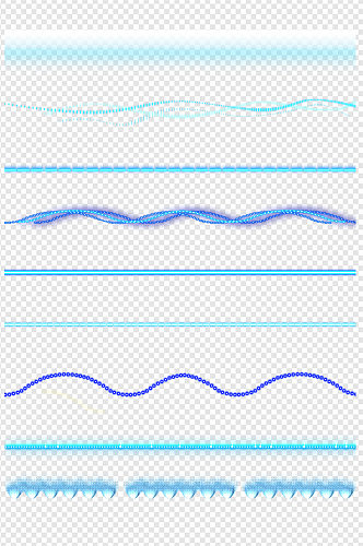 科技蓝色光效效果透明发光灯光光晕免扣元素