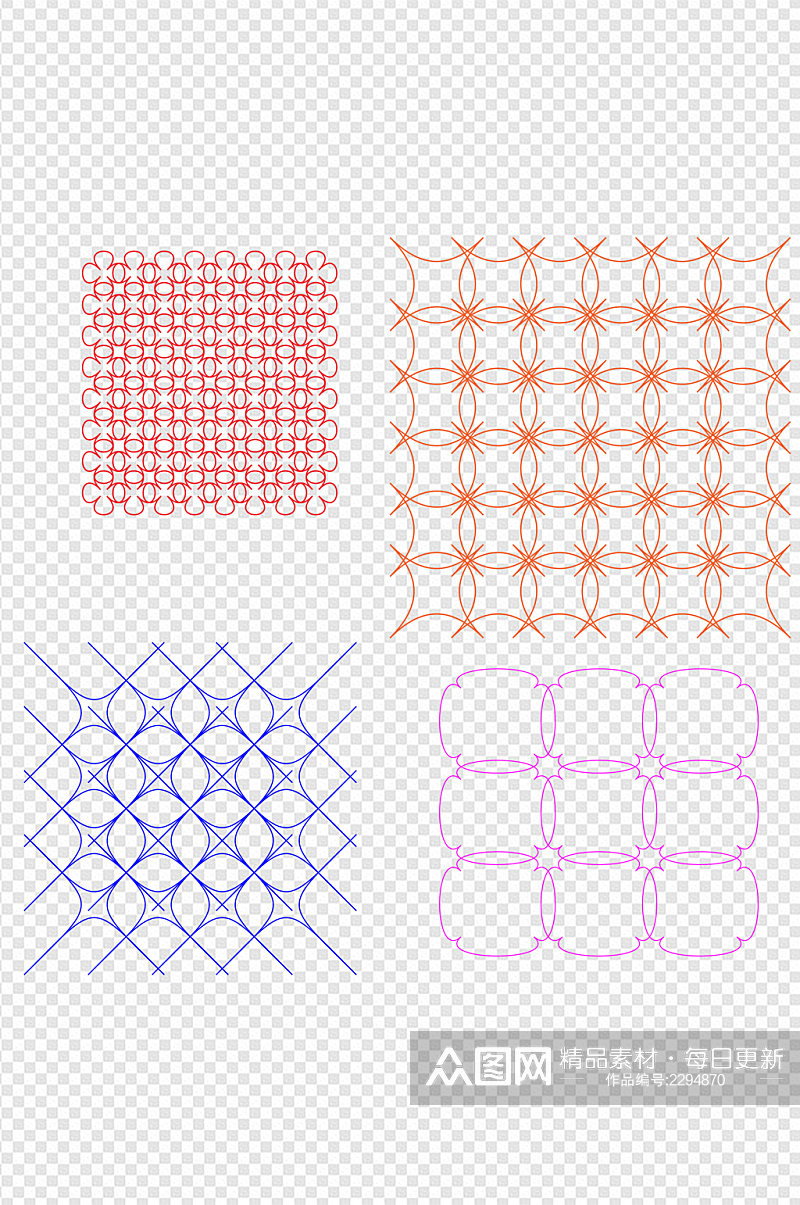 各种花纹图案装饰免扣元素素材