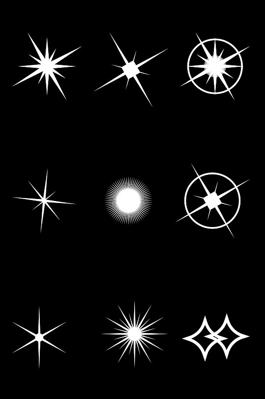 白色星光光效特效免抠元素素材立即下载手绘白色星光设计元素立即下载