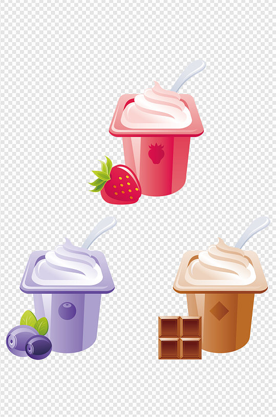 果味酸奶插画冰淇淋冷饮免扣元素