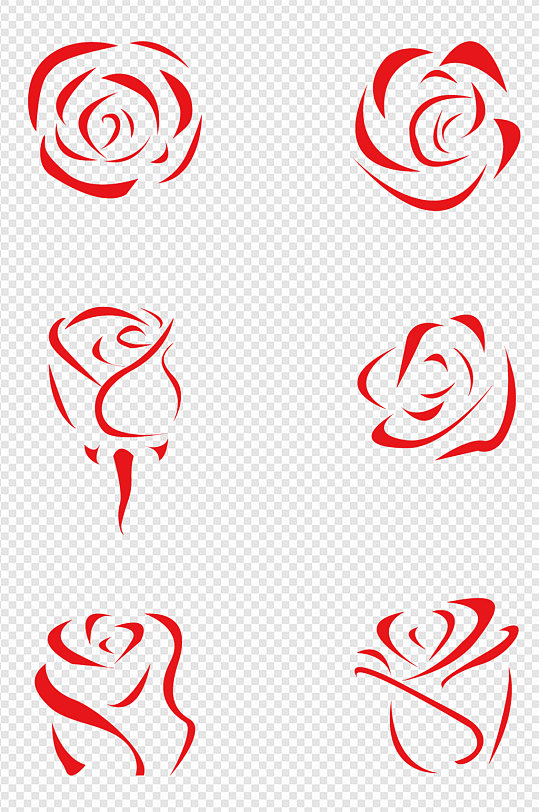 红色玫瑰背景海报元素免扣元素