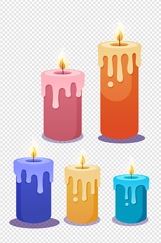 蜡烛插画尺量图手绘免扣元素